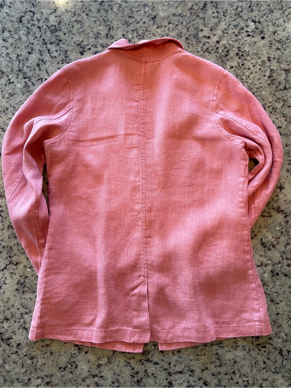 New Coldwater Creek coral 100% linen Blazer Jacket XS - Picture 3 of 7